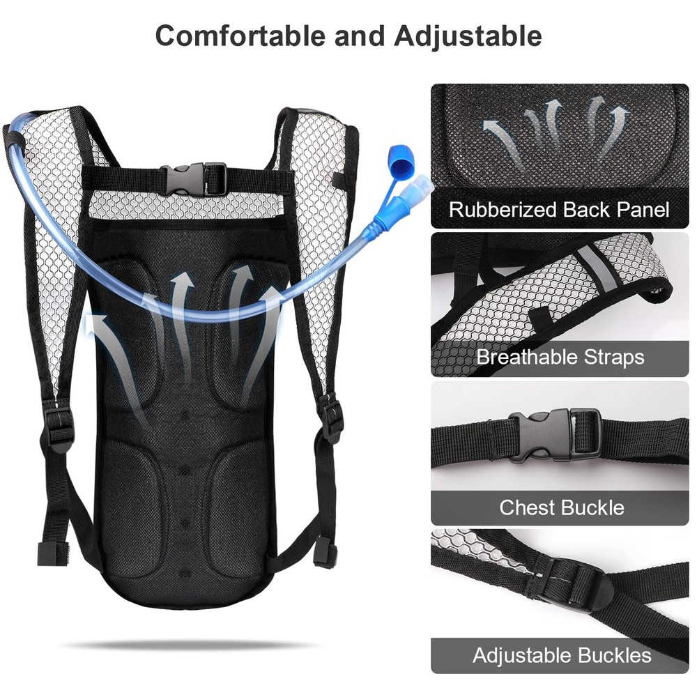 Neboic 2Pack Hydration Backpack Pack with 2L Hydration Bladder - Lightweight ...