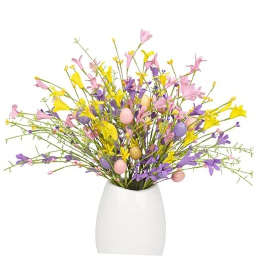 Easter Flower Decorations 12 Pack Easter Egg Picks Artificial Forsythia
