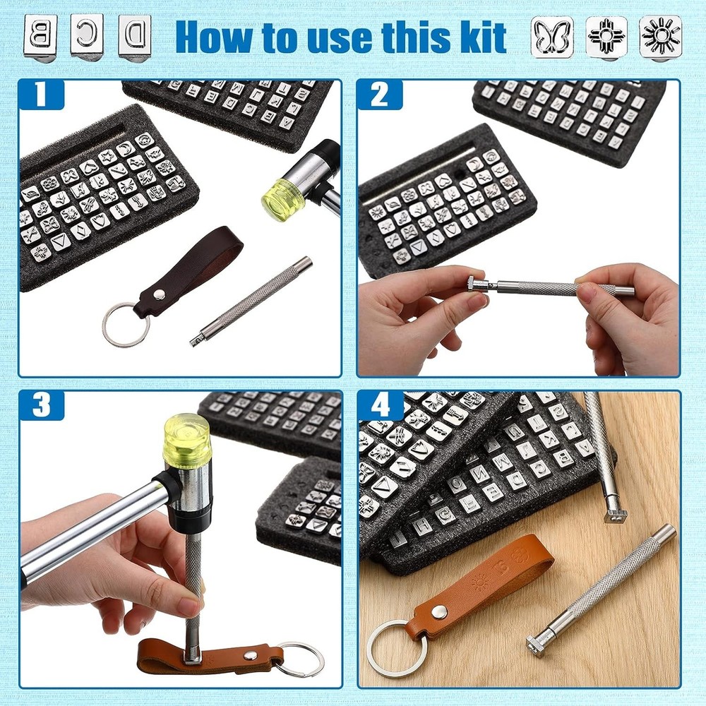 Complete Leather Stamping Set: 70 Tools for Personalized Craft Projects