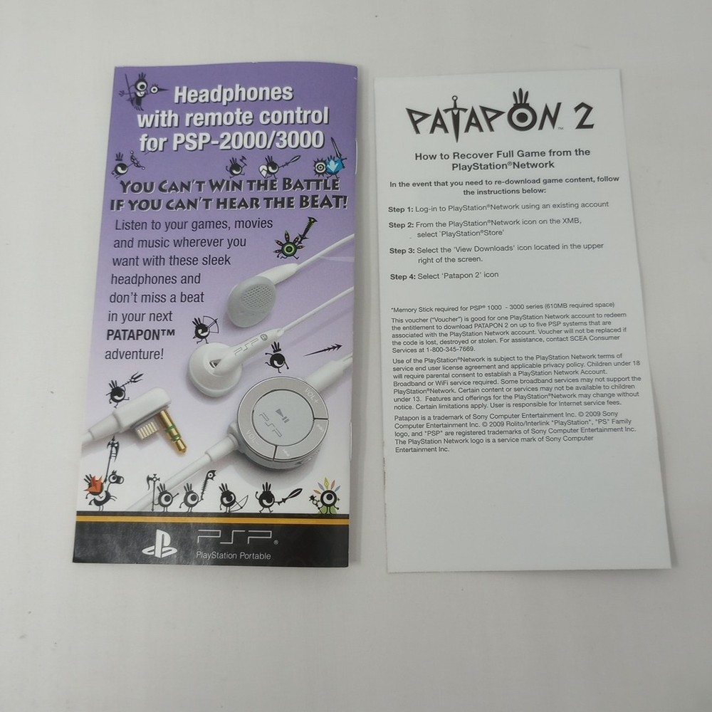 Patapon 2 (PSP) Case, Manual, & Insert NO GAME