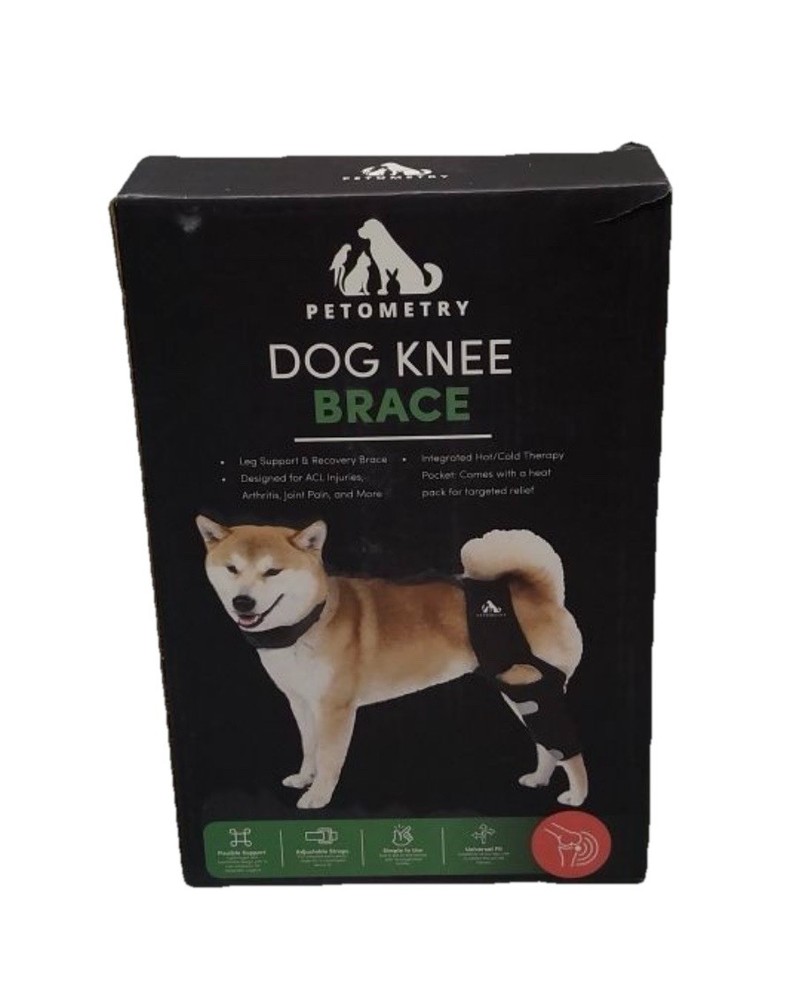 Petometry Dog Knee Brace Medium ACL CCL Support w/ Hot Cold Pack Adjustable