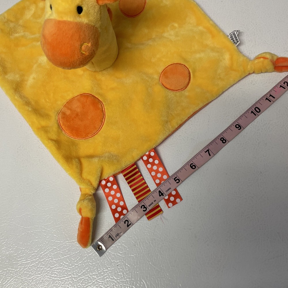 Tommee Tippee Gerry Giraffe Lovey Security Blanket Teether Ribbons Orange Yellow