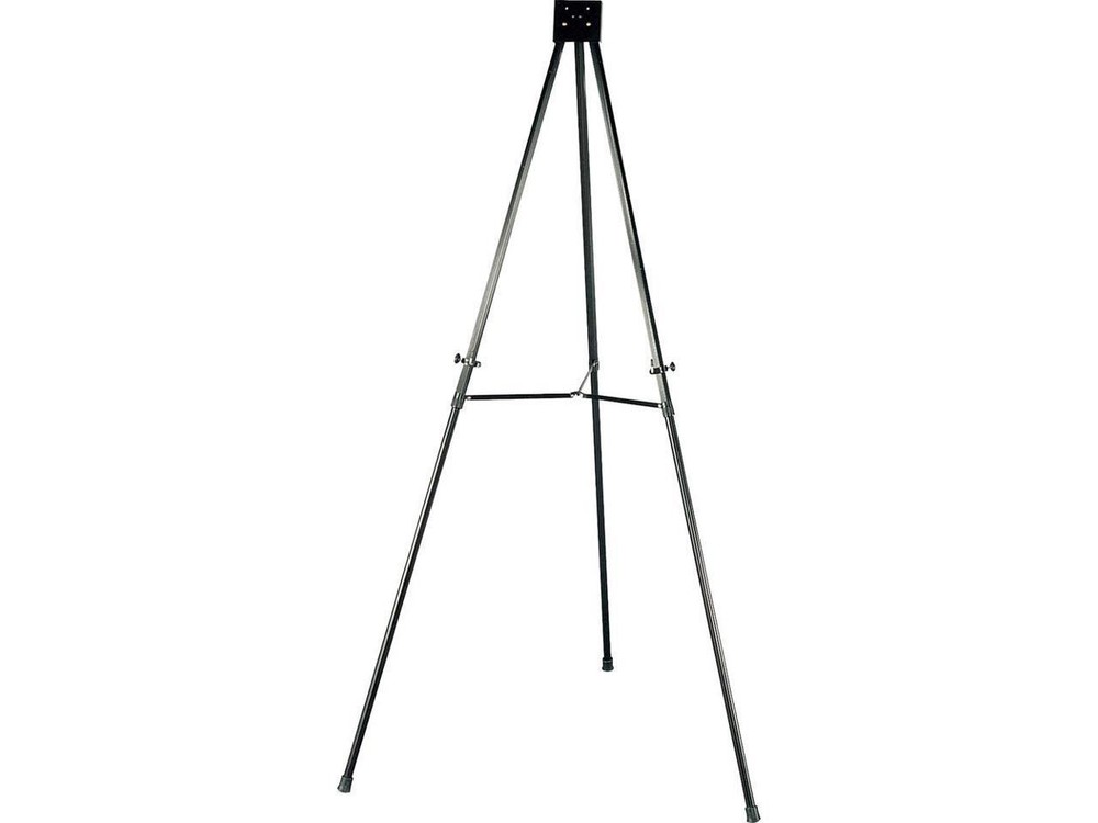 Lorell Telescoping Aluminum Easel Adjust Legs 66" Black 75683