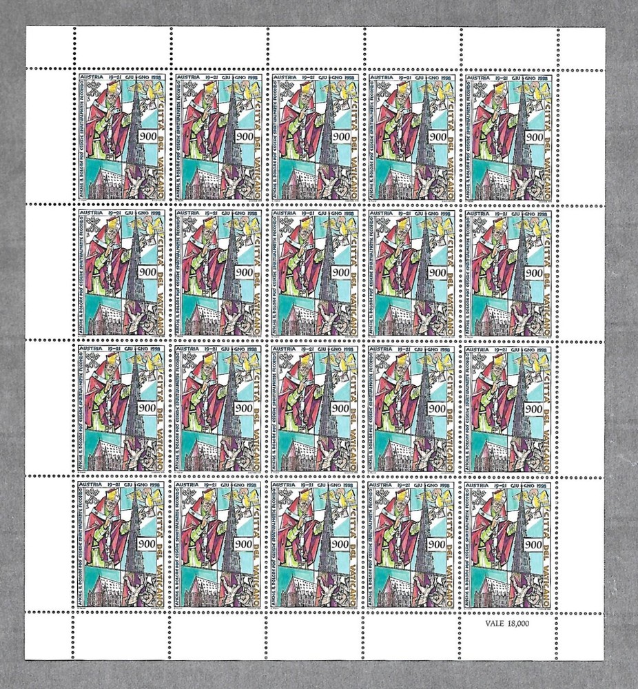 (FS340) Vatican 1999 Journeys MNH : Full sheets *** FREE POSTAGE ***