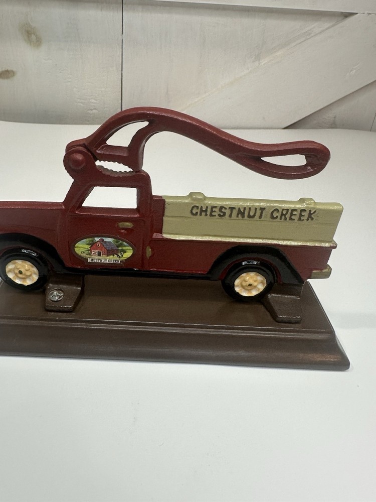 Chestnut Creek Iron Red Truck Nutcracker Holidays Shells H