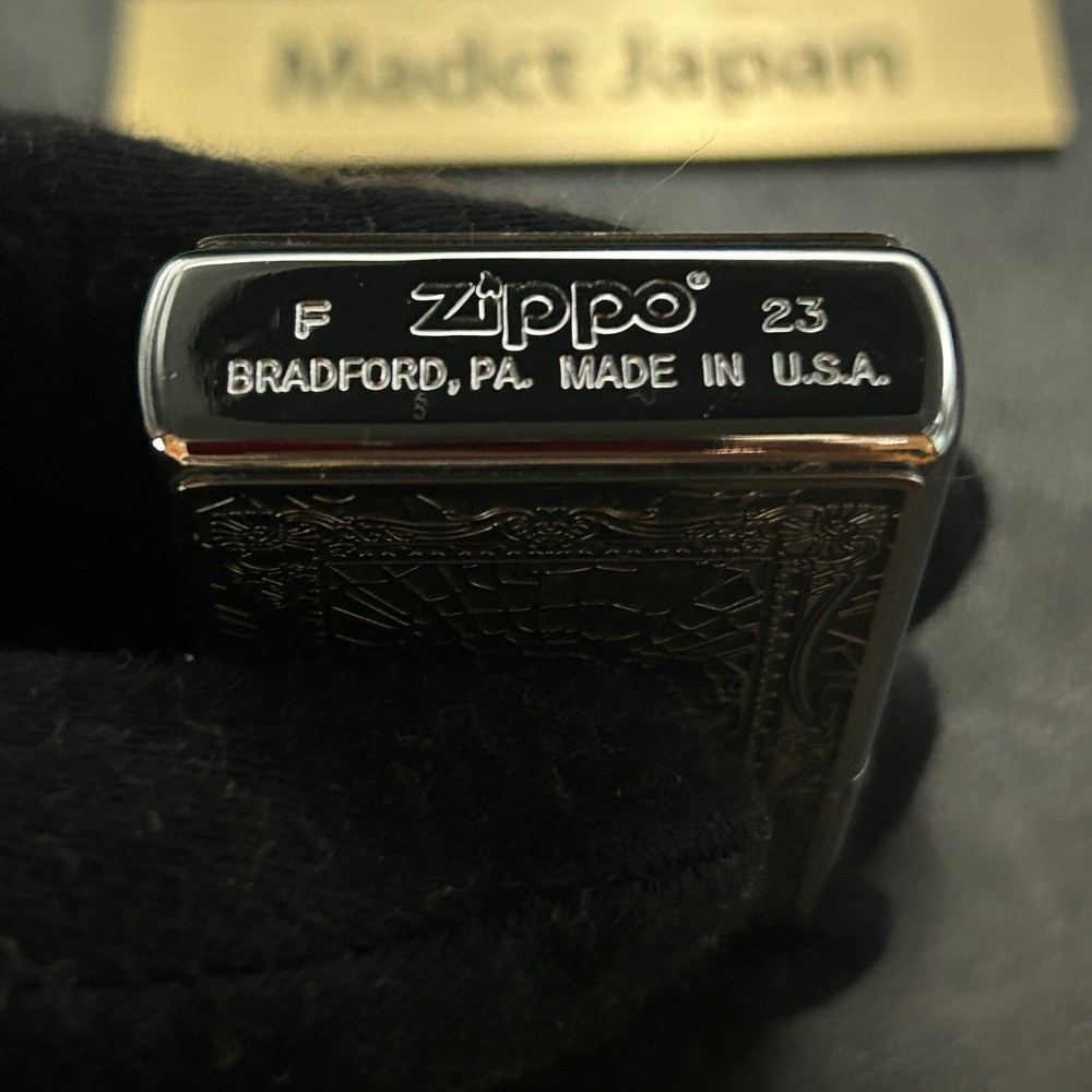 Zippo Oil Lighter Angel Cross Silver 2 Sided Processing Regular Case Japan