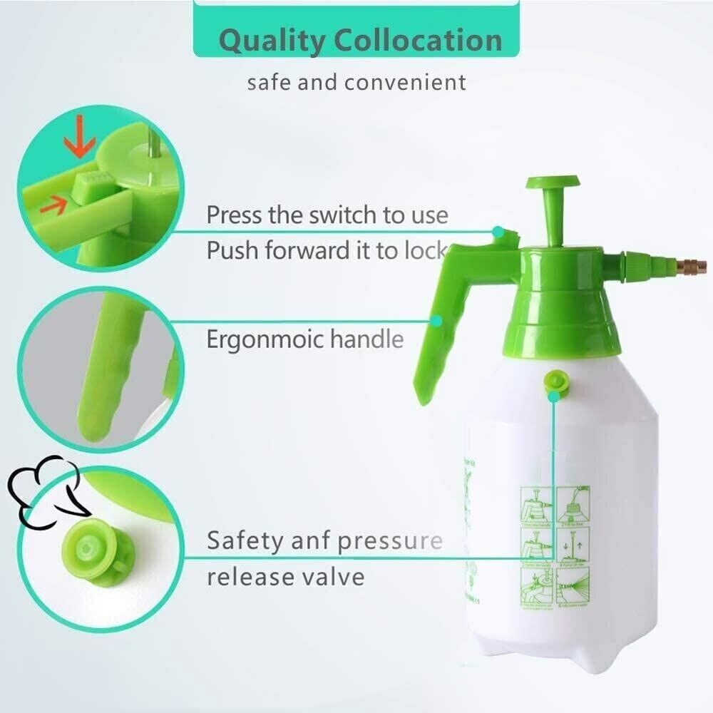 51oz Garden Sprayer Multi Purpose Pressure Pump Handle Adjustable Brass Nozzle