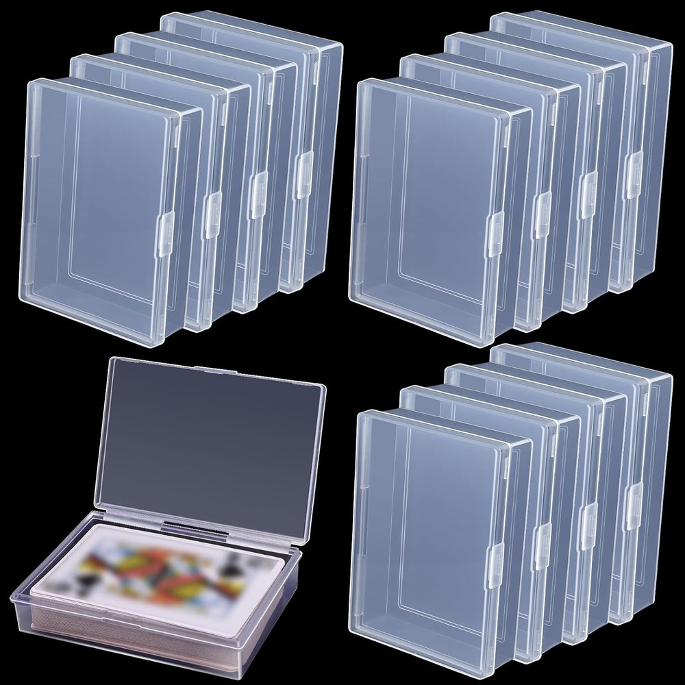 12x Transparent Plastic Playing Cards Boxes Container Storage Case Game Card Box