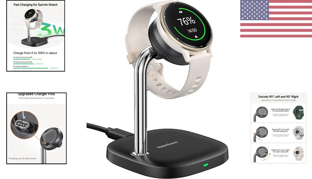 Multi-Functional Charger Stand for Garmin Forerunner, Vivoactive, Instinct