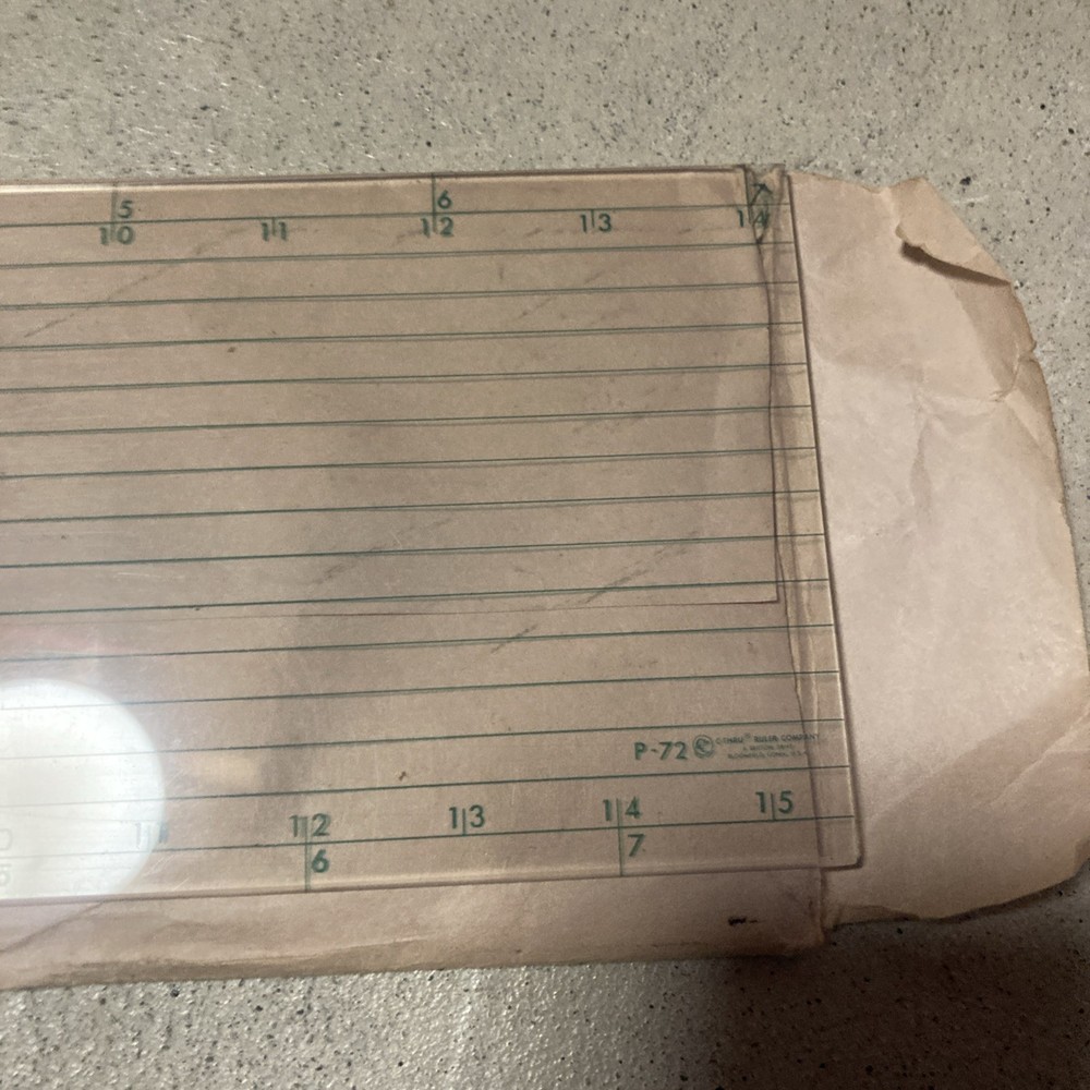 Vintage P-72 Course Protractor Plotter 4 x 15 Clear with Directions Sleeve