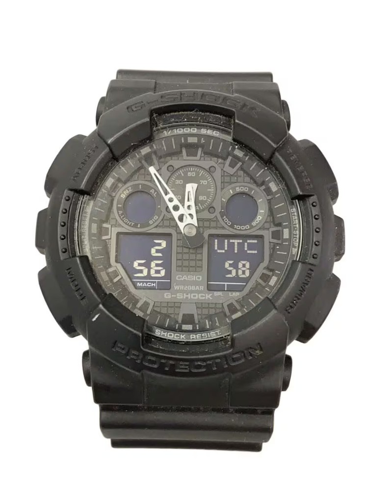 CASIO Wristwatch Digital Analog Rubber BLK GA 100