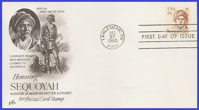 USA5 #1859 U/A ARTCRAFT FDC   Sequoyah