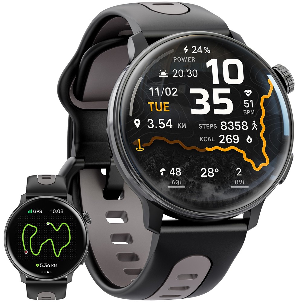 1.43" HD Smart Watch For Android iOS AMOLED Display 3ATM waterproof Compass GPS