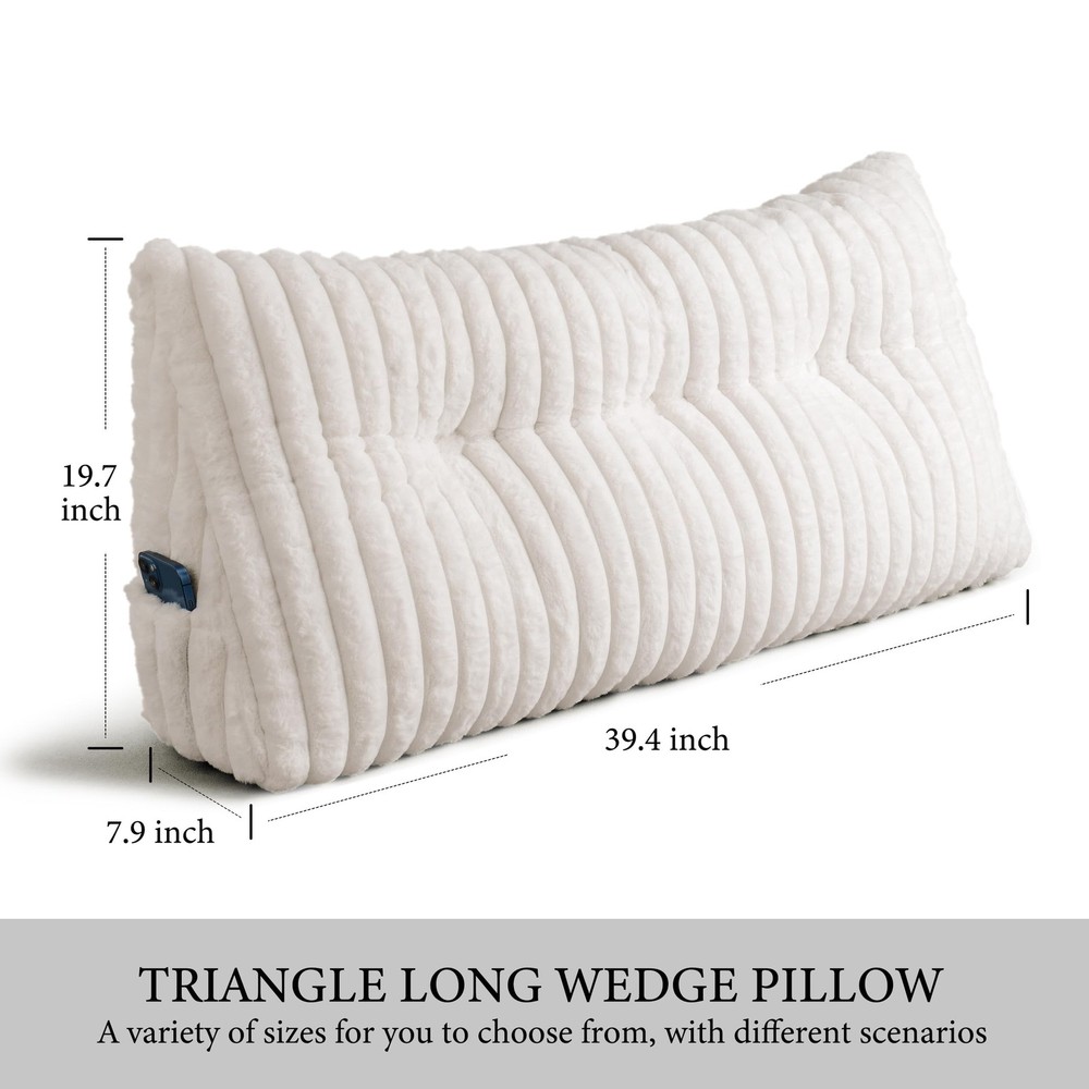 Headboard Pillow Twin XL, Triangular Wedge Pillow Headboard, Cushion Headboar...