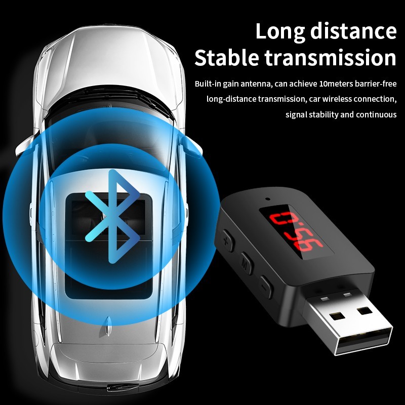 Bluetooth 5.4 Car Transmitter Receiver Handsfree Call USB Mini Wireless Audio