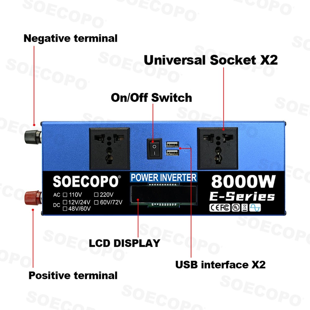 SOECOPO 8000W Peak Solar System Kit Flexible Panel 100A Controller DC12/24V 110V
