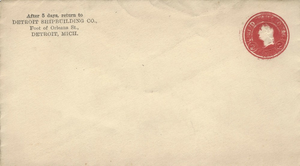 UNUSED U.S. STAMPED COVER WITH UNIQUE INK ERROR