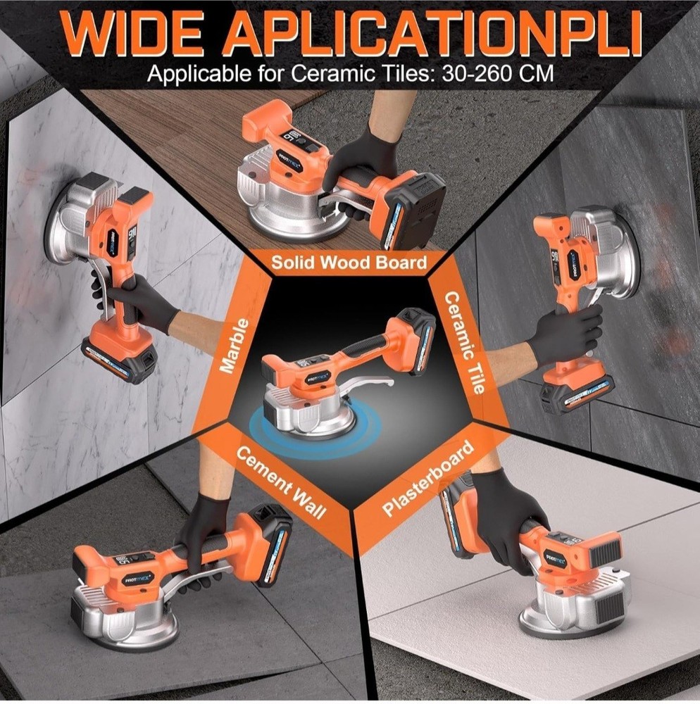Tile Vibration Tool with 2 21V Batteries Cordless Tile Vibration Machine Max