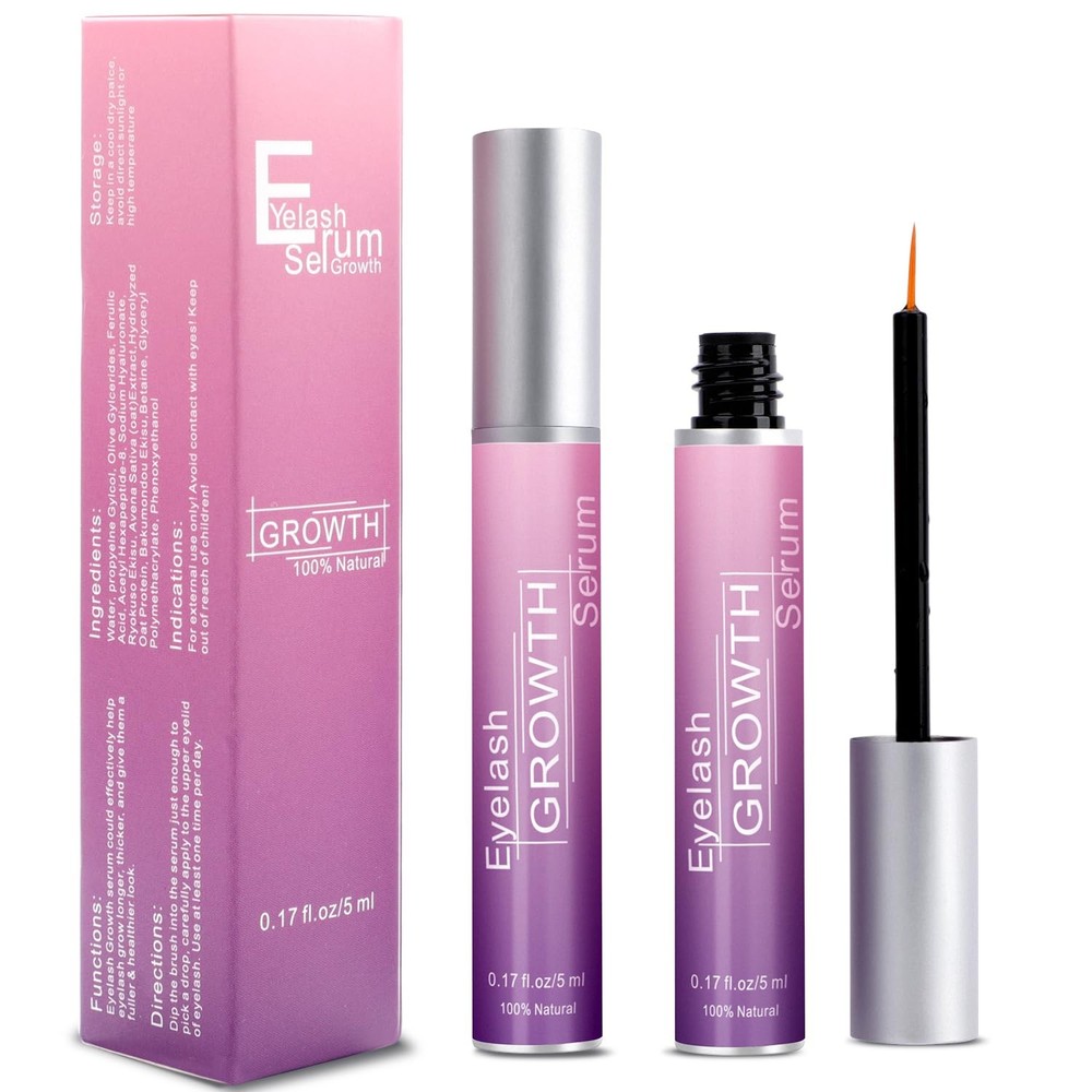 Eyelash Growth for Longer Fuller Thicker Lashes & Brows, Premium Lash Boost E...