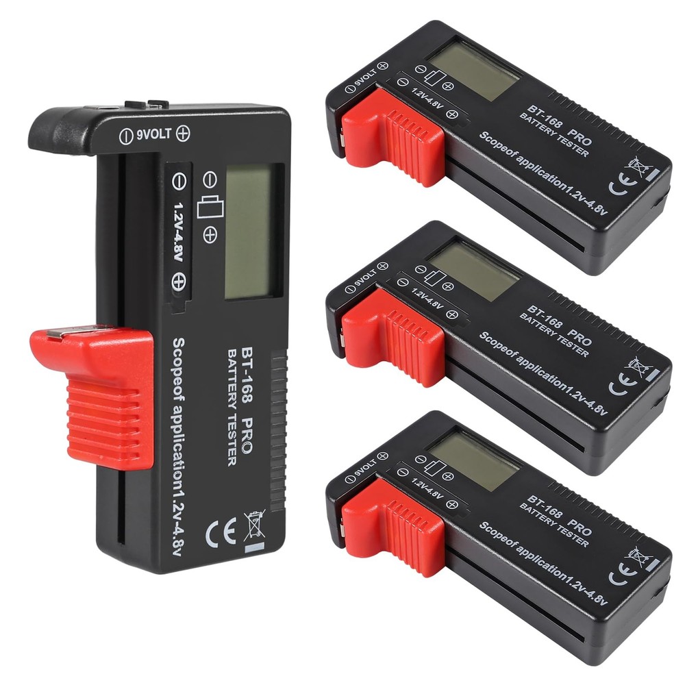 UMLIFE 4PACK Battery Tester, Universal Checker Small black