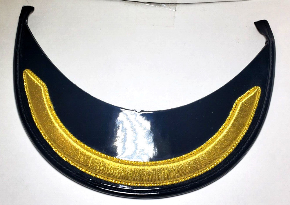 Field Rank Moon Peak Gold Passing Shape Cap Hat Bill
