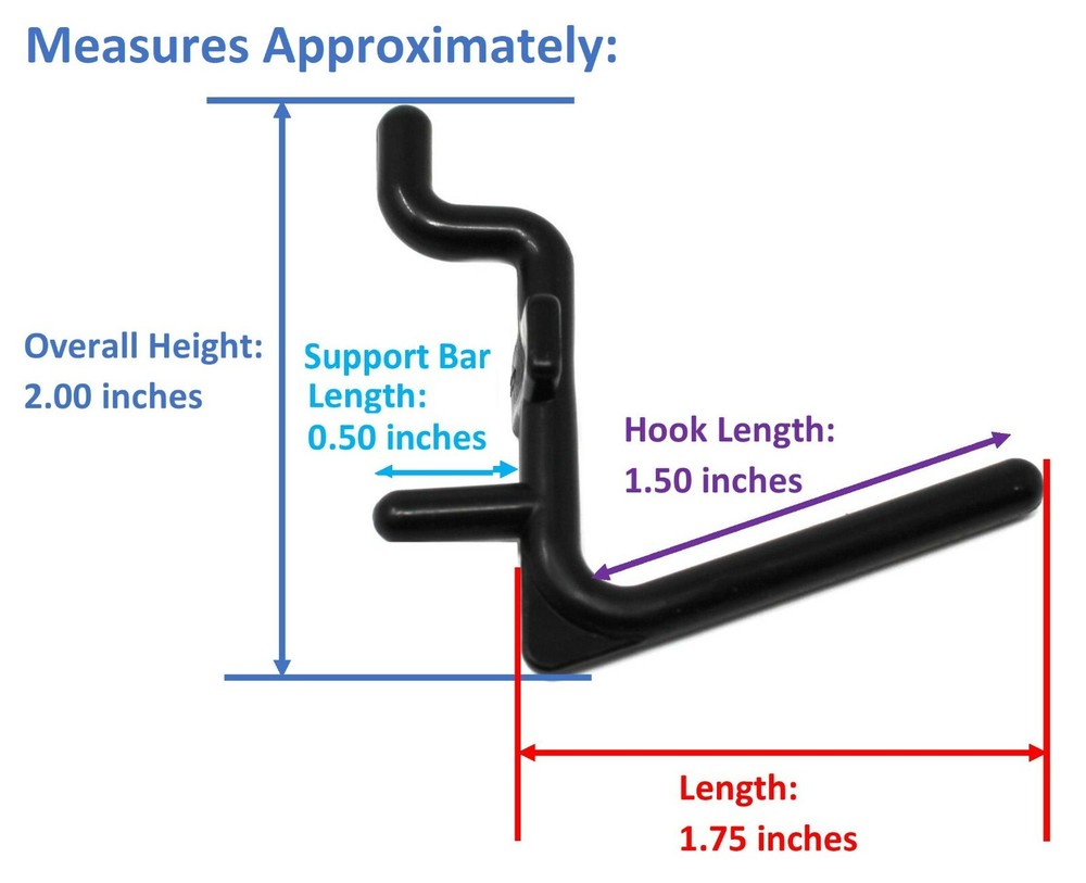 NON-Locking Plastic L Style Pegboard Hooks Combo Kit Tool Storage - Pick A Pack