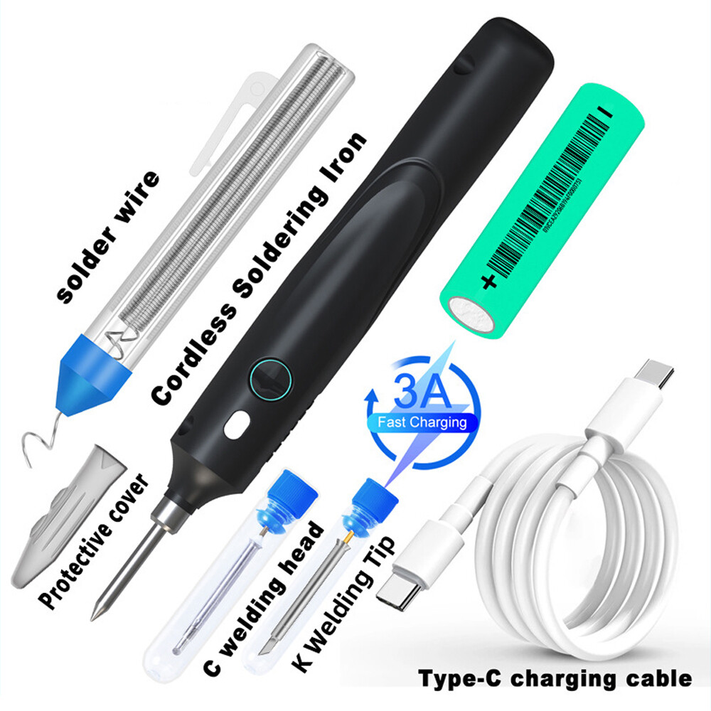 Cordless Soldering Iron Kit Electronic Welding Irons Tool Adjustable Temperature