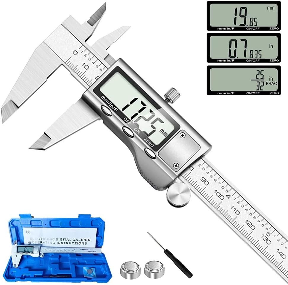 Stainless Steel Digital Caliper Zero Setting Button Differential Measurement