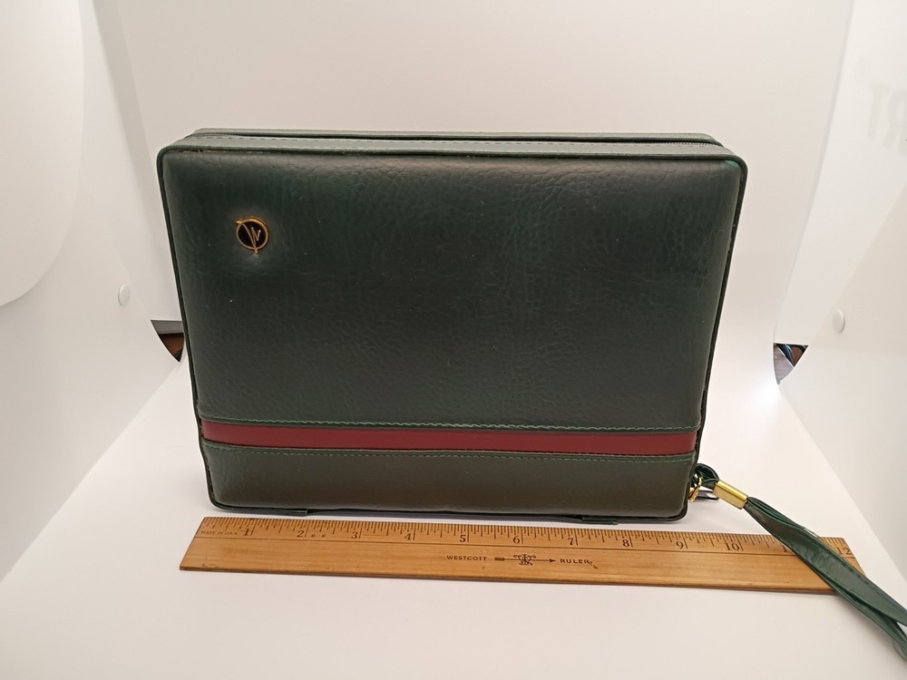 Vtg Travel Backgammon Game In Zippered Case Pre-owned