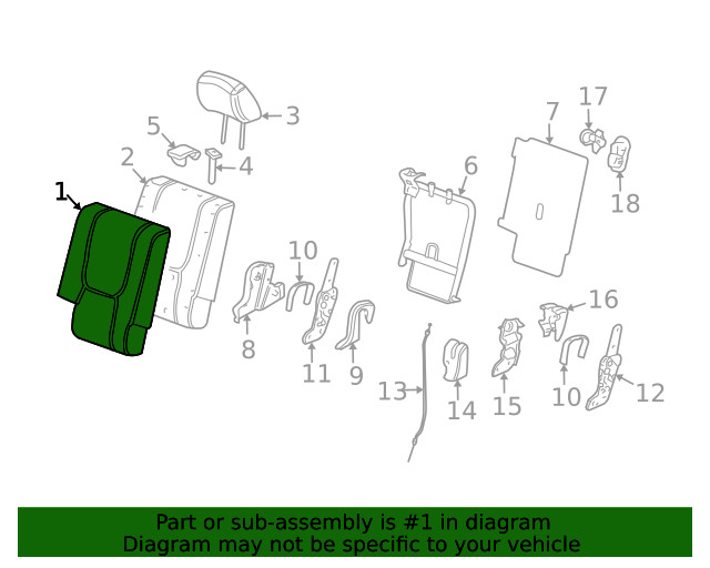 Genuine GM Seat Back Cover 89026604