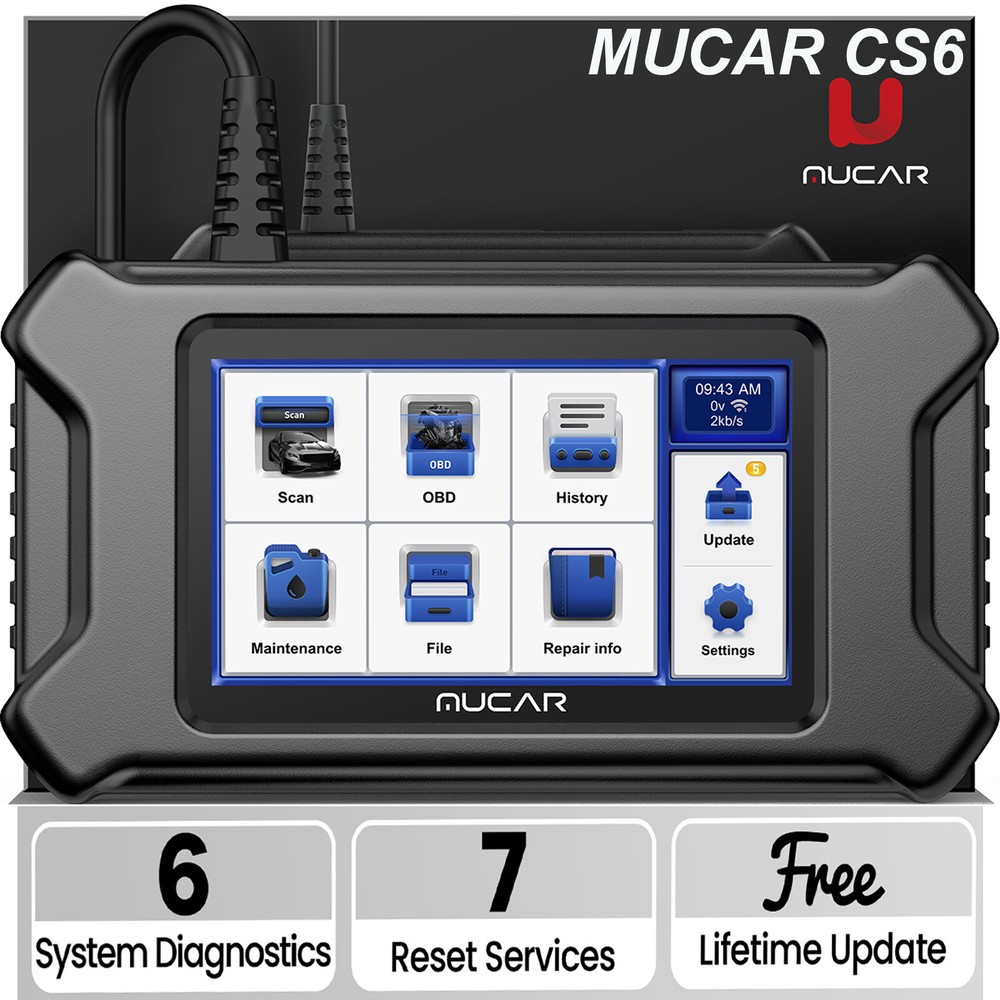 MUCAR CS6 OBD2 Scanner Code Reader Auto Diagnostic Scan Tool Oil EPB SAS TBA ABS