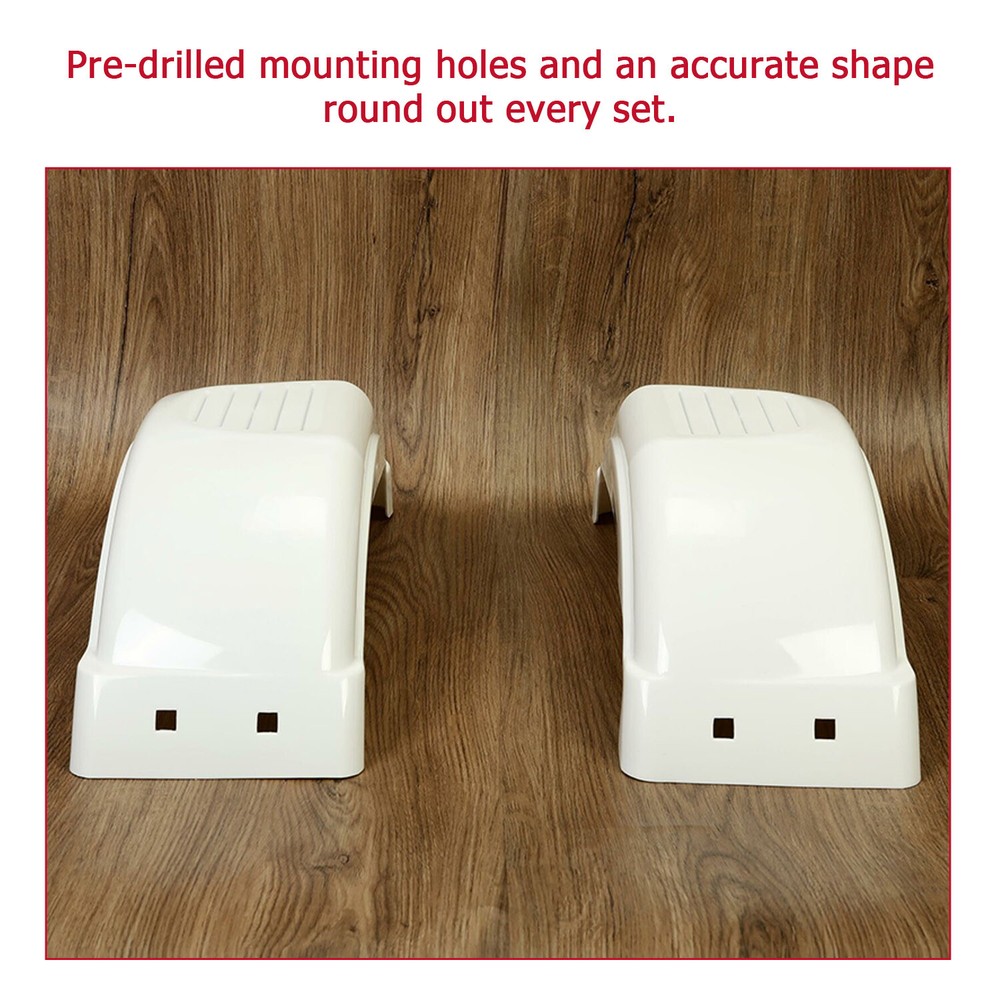 HECASA Pair Single-Axle Trailer Fenders Fits 8"-12" Wheels Top Step Skirt Boat