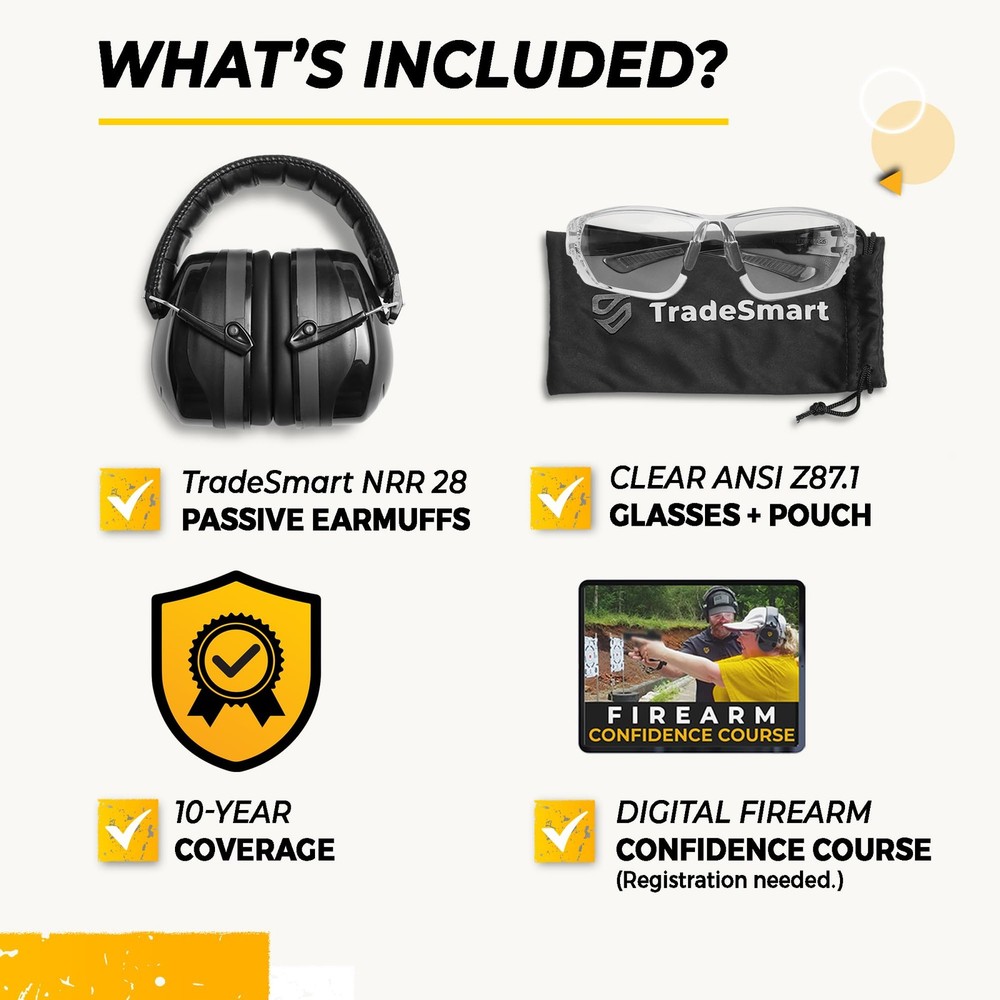 TradeSmart High-Performance Earmuffs for Shooting Range & Multi-fit, Grey