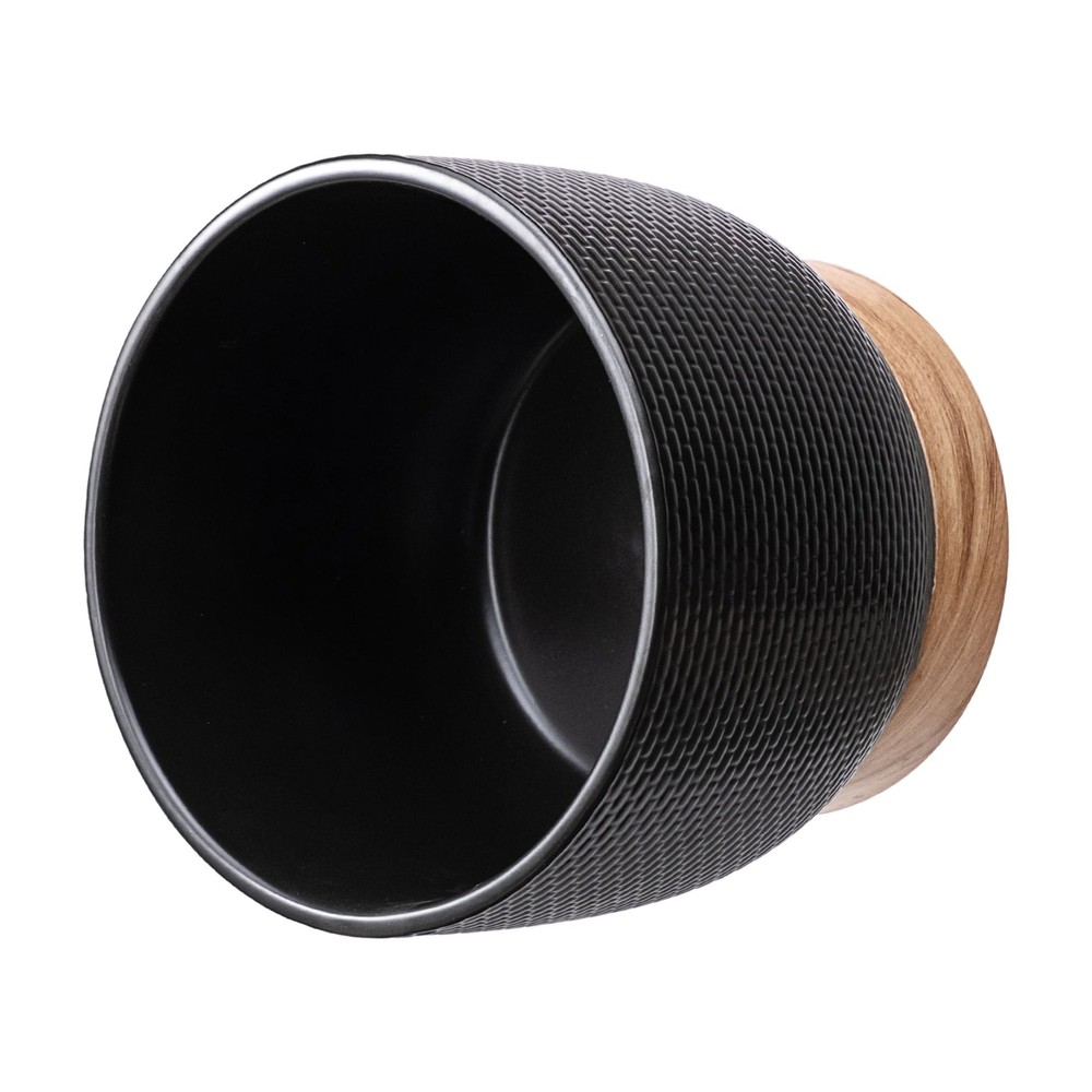 8 inch Channing Woven Black Ceramic Planter