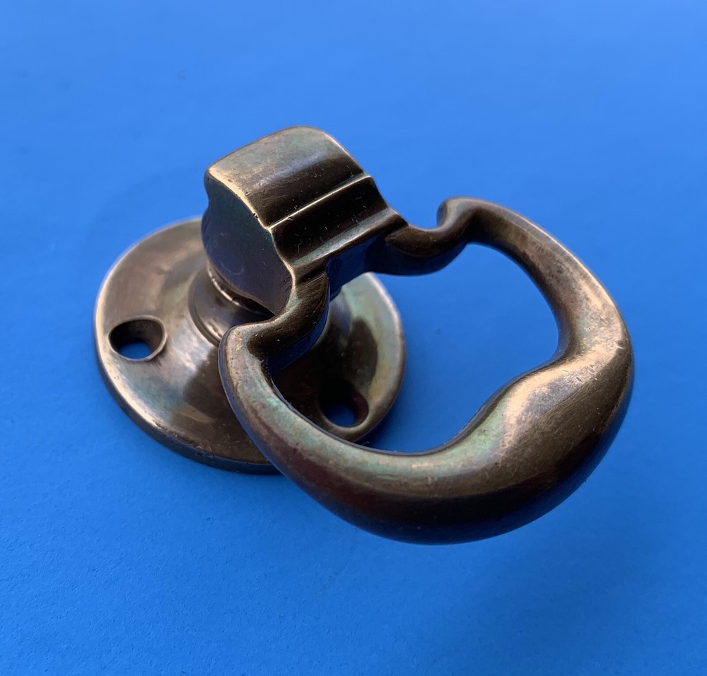 Brass Craftsman Art Deco Mission Antique Hardware Cabinet Drawer Pull Drop Ring