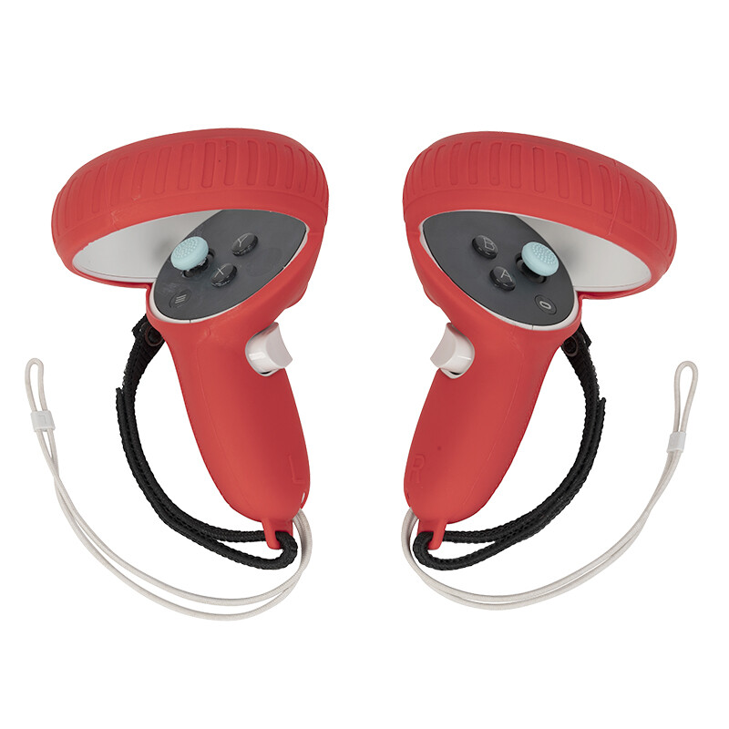 For Oculus Quest 2 VR Soft Silicone Handle Grip Cover Handle Strap Protection