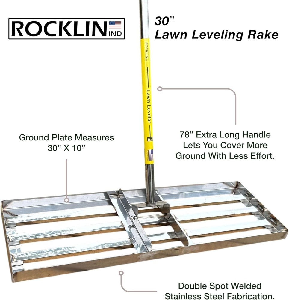 Professional-Grade Lawn Leveling Tool with 78" Adjustable Stainless Steel Handle