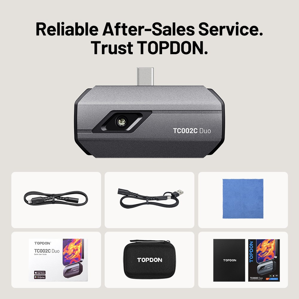 TOPDON 256*192 IR High Resolution Thermal Imaging Camera for iOS Android Type-C
