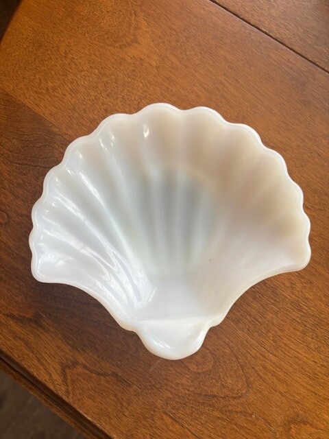 Vintage White Porcelain Seashell Dish