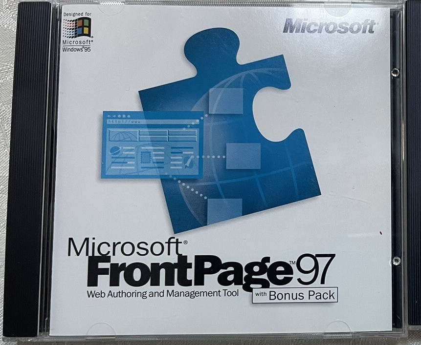 Microsoft FrontPage 97 for Windows 95 Web Authoring & Management CD-ROM w CD Key