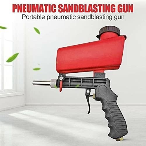 Compact Pneumatic Sandblaster with Non-Slip Grip for Rust, Scale & Paint Removal
