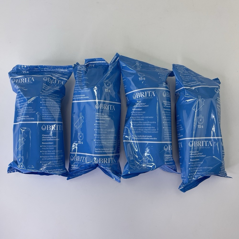Brita Plus Replacement Water Filter, BPA-Free, High-Density Pitchers 4 PACK
