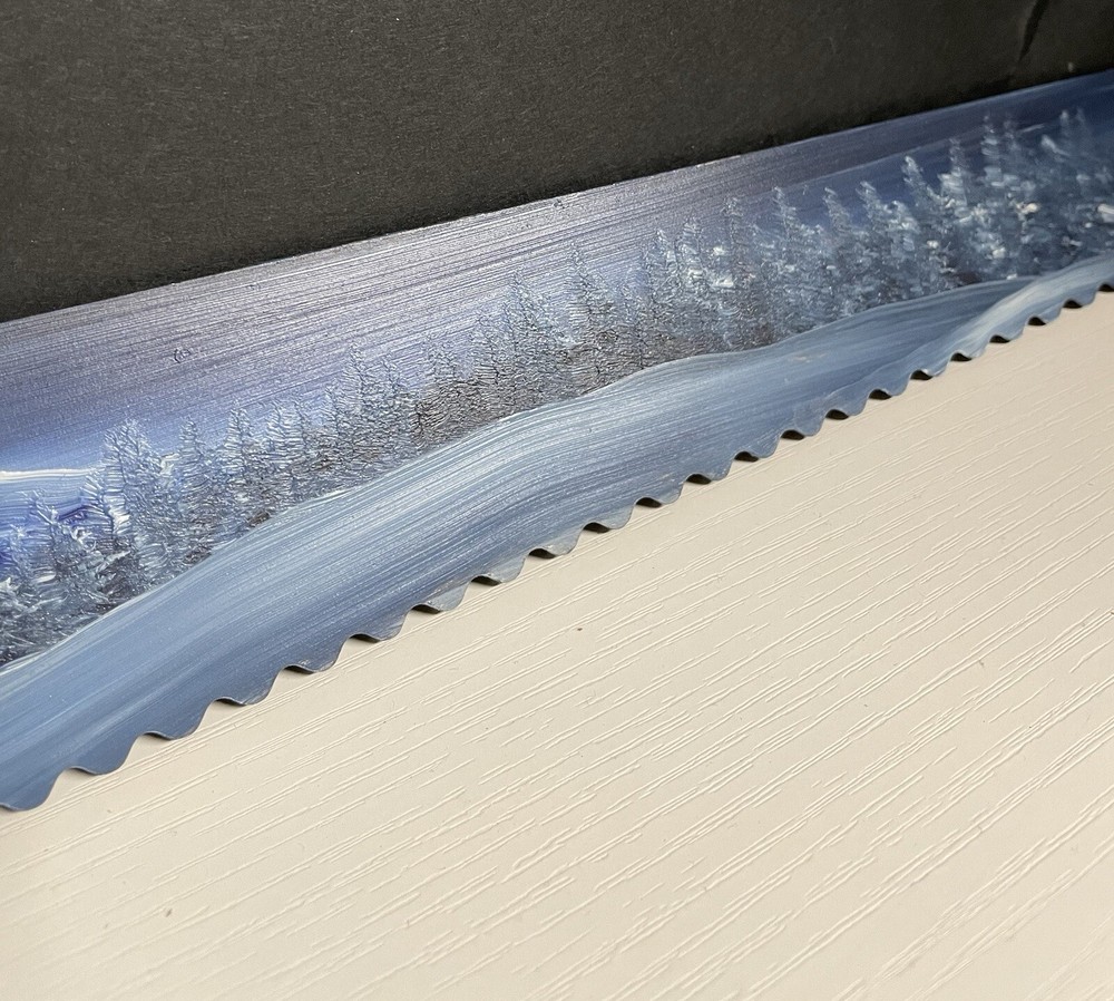 Hand Painted Hand Saw Buffalo Winter Scene 21”
