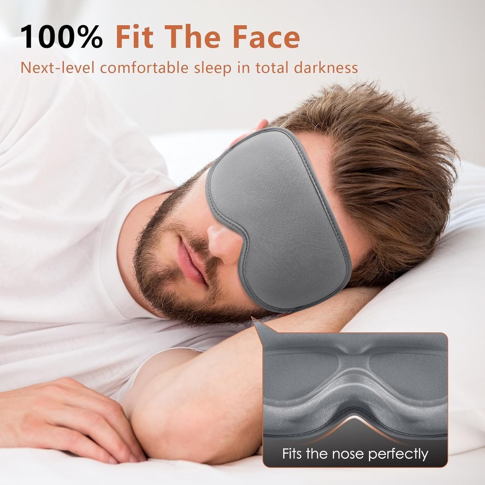 Sleep Mask for Side Sleeper Women Men, Eye Sleeping Light Grey