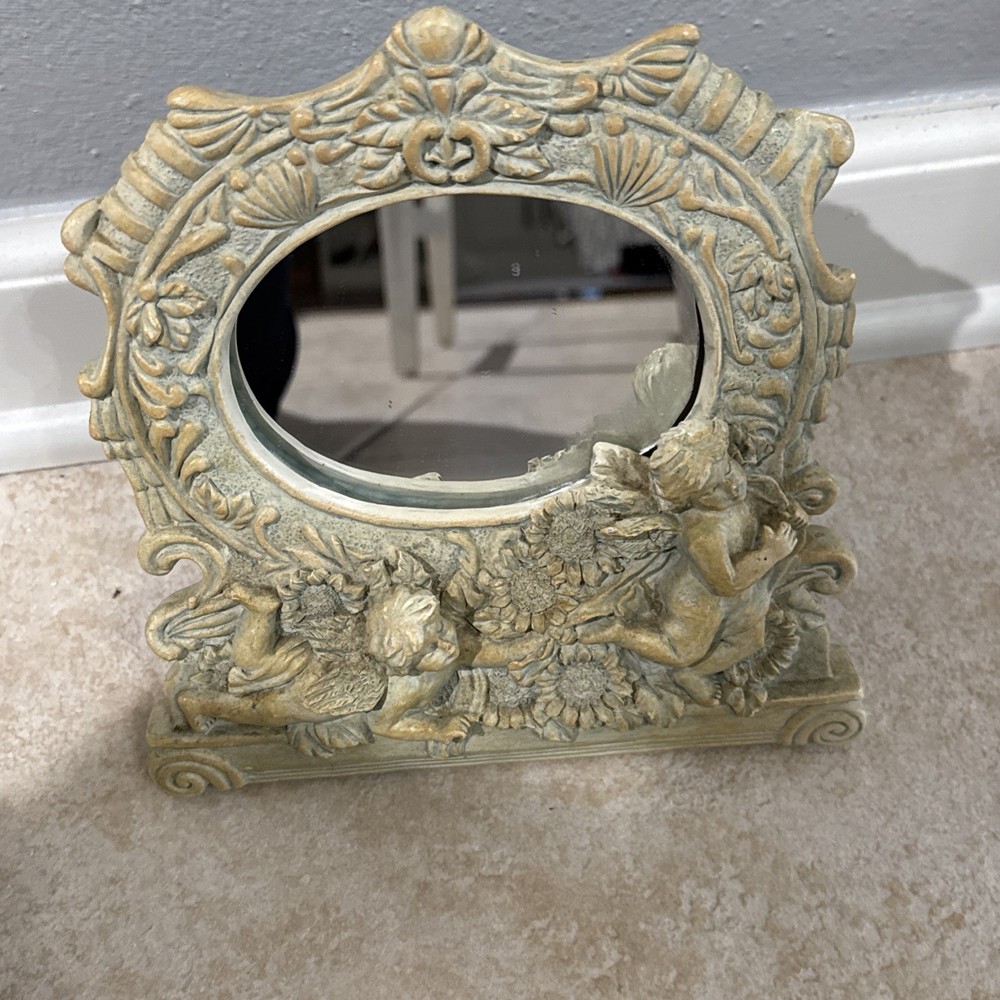 Vintage Cherub’s Decorative Table Mirror Collectible