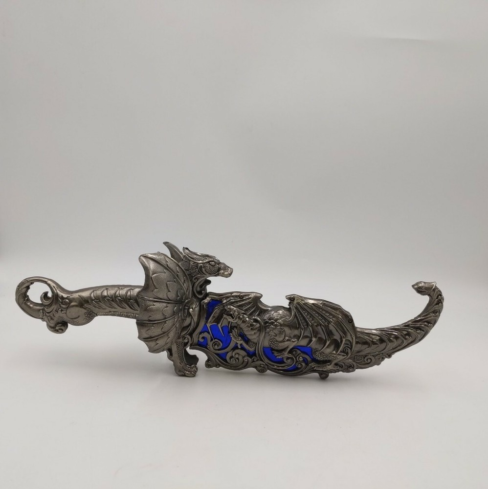 Dragon Dagger Knife 16" Blue Inlay