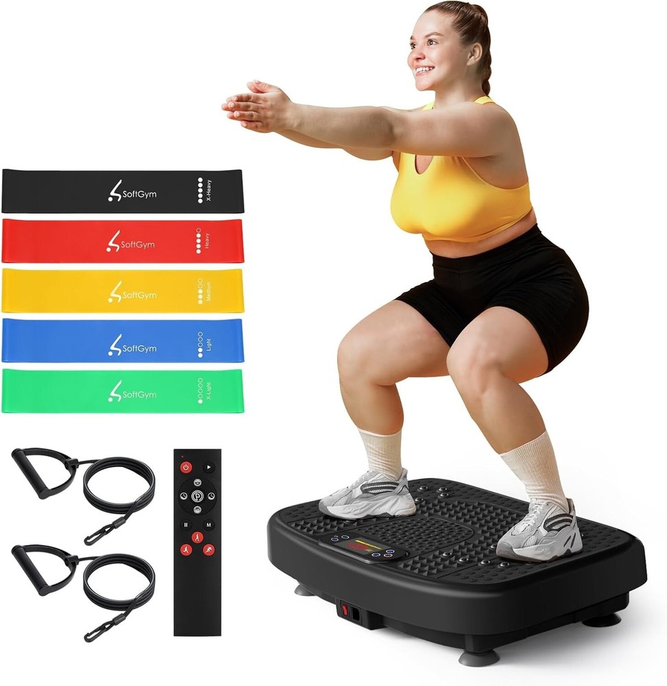 Compact Vibration Plate with Remote - Full Body Workout & 400lbs Weight Limit