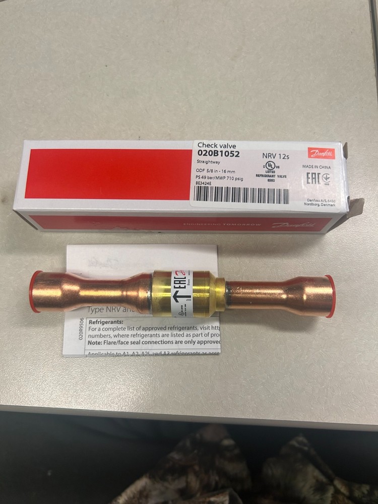 Danfoss Check Valve- Straightway   #020B1052 (NRV 12 S) **NEW**