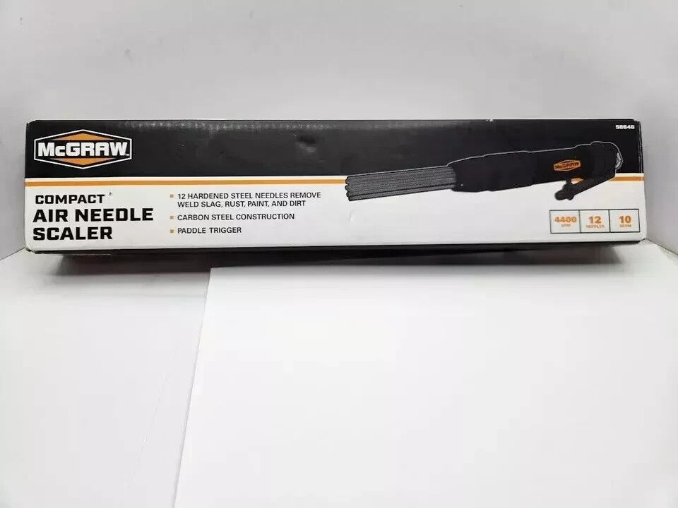 Heavy Duty 12" Air Pneumatic Compact Needle Scaler 12 Needles Remove Paint Rust