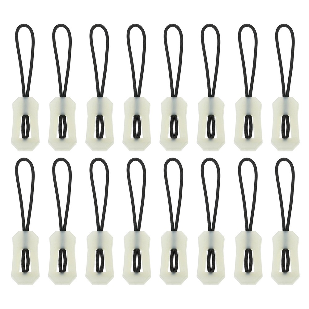 16pcs Luminous Zipper Pulls, Anti-Lost Zipper Puller Head, White